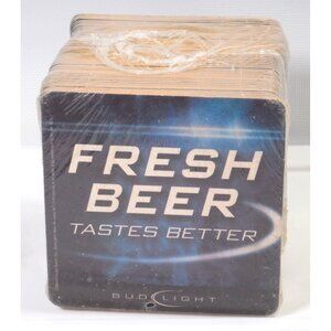 Anheuser Busch Fresh Beer Tastes Better Bud Light Beer Coaster sealed 50 pack 20